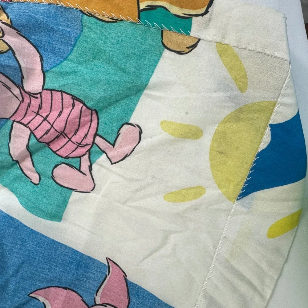 Disney Winnie‎ the Pooh Piglet 64x40 Twin Flat Bed Sheet Vintage Cotton